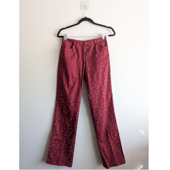 Susan Bristol Textured leaf print pant - Picture 1 of 6